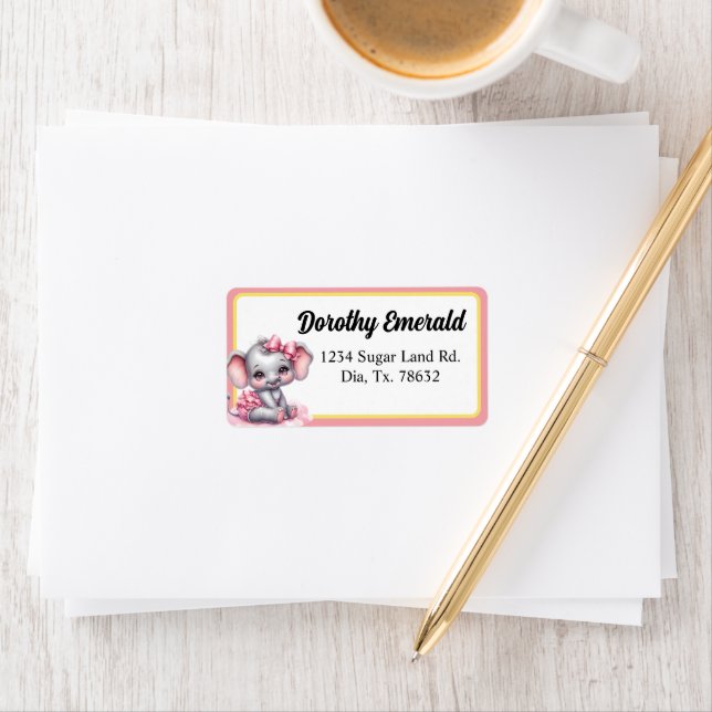 Etiqueta Elefante Rosa Doce - Sorrisos De Amendoim (Insitu)