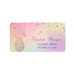 Etiqueta Elegan Pineapple Legal Foil Confetti Holographic