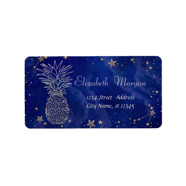 Etiqueta Elegan Pineapple Legal Stars Marinho Azul (Frente)