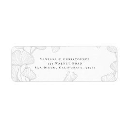 Etiqueta Elegância do eterno: Rótulo de Endereço do Ginkgo 