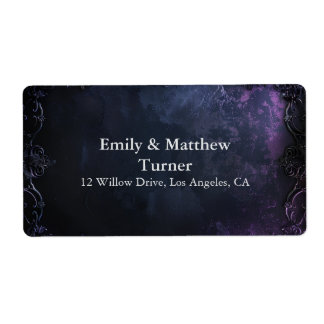 Etiqueta Elegância Gótica de Meia-Noite Escura