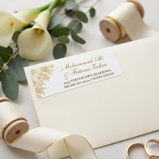 Etiqueta Elegância Muçulmana do Casamento da Mesquita Flora