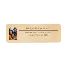 Elegant Arch Family Photo Beige Return Address