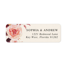 Etiqueta Elegant Autumn Watercolor Return Address Label