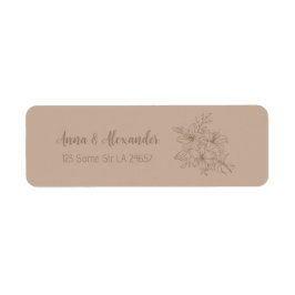 Etiqueta Elegant Beige Floral Wedding