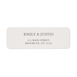 Etiqueta Elegant Beige Wedding Address