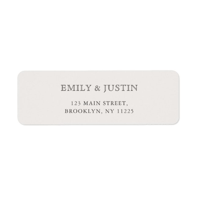 Etiqueta Elegant Beige Wedding Address (Frente)