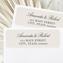 Etiqueta Elegant Black and Ivory Wedding Return Address