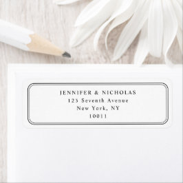 Etiqueta Elegant Black And White Wedding Return Address