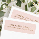 Etiqueta Elegant blush pink minimalist return address<br><div class="desc">Elegant,  blush pink return address labels with template fields for your name and address</div>