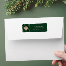 Etiqueta Elegant Christmas Green Plaid Return Address
