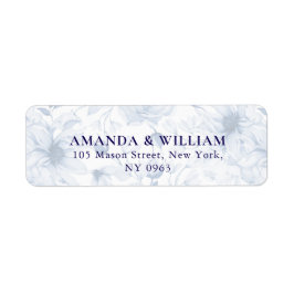 Etiqueta Elegant dusty Blue Floral Return Address Label