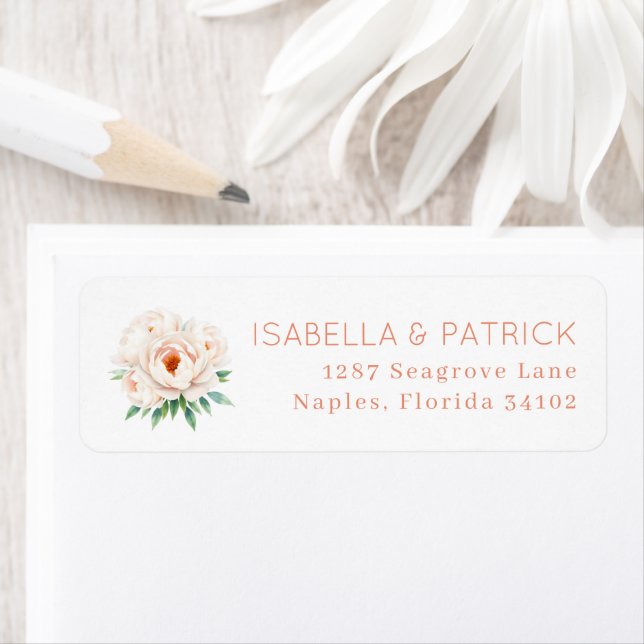 Etiqueta Elegant Floral Wedding Address Label (Insitu)