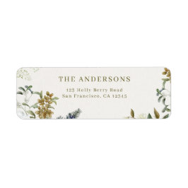 Etiqueta Elegant Floral Wedding Return Address Label 