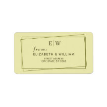 Elegant Frame on Celestial Yellow Monogram Wedding