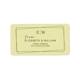 Etiqueta Elegant Frame on Celestial Yellow Monogram Wedding