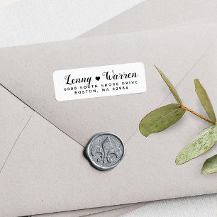 Etiqueta Elegant Heart Wedding Return Address