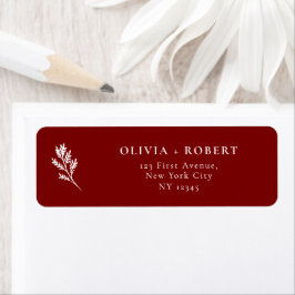 Etiqueta Elegant Minimal Botanical Wedding Return Address
