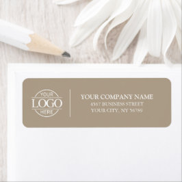 Etiqueta Elegant Minimal Taupe Business Logo Return Address