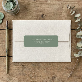 Etiqueta  Elegant minimalist forest green return address