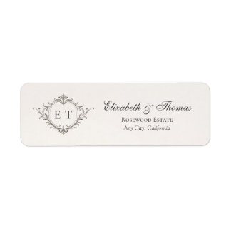 Etiqueta Elegant Monogram Wedding Return Address