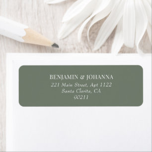 Etiqueta Elegant Moss Green Wedding Return Address
