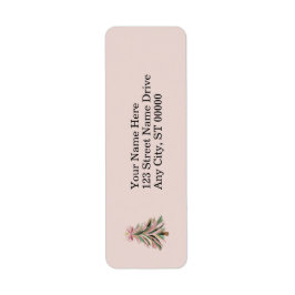 Etiqueta Elegant Pink and Green Brushstroke Christmas
