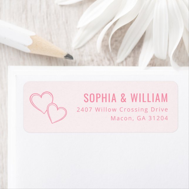 Etiqueta Elegant Pink Hearts (Insitu)