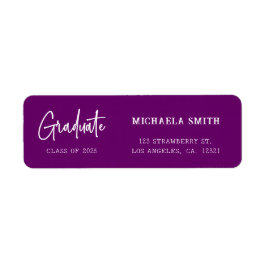 Etiqueta Elegant Purple Script Graduation Return Address la