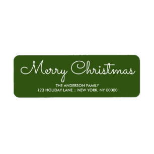 Etiqueta Elegant red Christmas Return Address