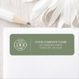 Etiqueta Elegant Sage Green Business Logo Return Address