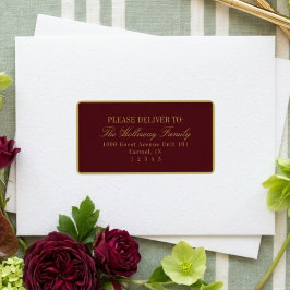 Etiqueta Elegant Script Chartreuse Burgundy Formal Wedding
