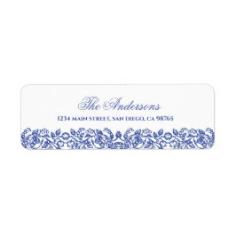Etiqueta Elegant Vintage French blue Floral