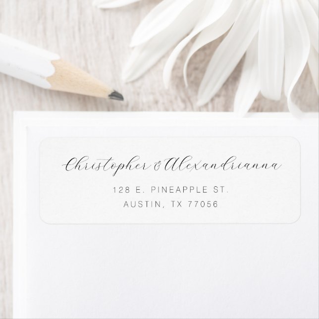 Etiqueta Elegant Wedding Calligraphy Modern Couple Name (Insitu)