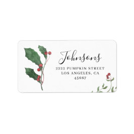 Etiqueta Elegant Winter Botanicals Christmas Return Address