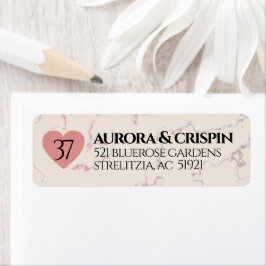 Etiqueta Elegante 37º Aniversário de Casamento em Alabastro