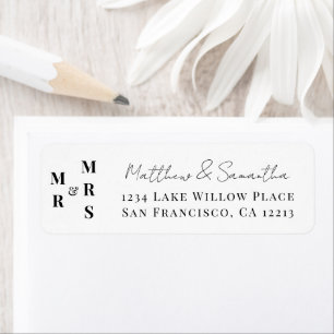 Etiqueta Elegante Agradecimento de Casamento para Senhor e 