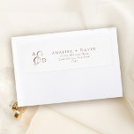 Etiqueta Elegante Ampersand Mocha Endereço de Devolução de<br><div class="desc">Um espantoso e voador e design monograma é ideal para um casamento simples,  mas romântico. Esta design minimalista,  com uma paleta de cores mama e branca,  apresenta um belo roteiro de caligrafia romântico infundido com glamour moderno e contemporâneo. Você pode inserir suas informações para torná-las suas.</div>