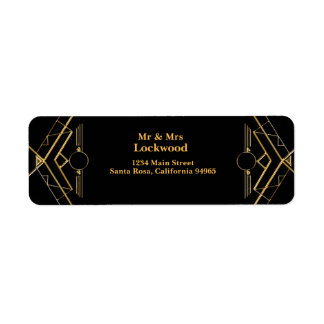 Etiqueta Elegante Art Deco Gatsby Wedding Return Address