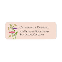 Elegante Art Nouveau Beige Wedding Return Address
