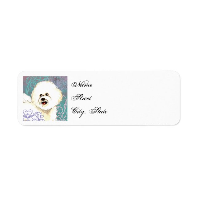 Etiqueta Elegante Bichon Frise (Frente)