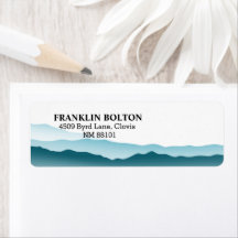 Elegante Blue Rolling Mountain Return Address