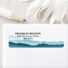 Etiqueta Elegante Blue Rolling Mountain Return Address