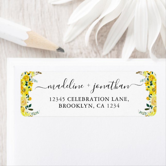 Etiqueta Elegante Boho Chic Floral Mostarda Amarela (Insitu)