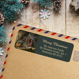 Etiqueta Elegante Botticelli Endereço de Natal Cristão