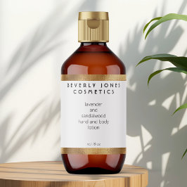 Etiqueta Elegante branca com borda Dourada de Cosm