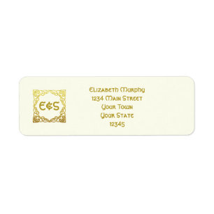 Etiqueta Elegante Celtic Wedding Ivory Faux Dourado Nó Celt