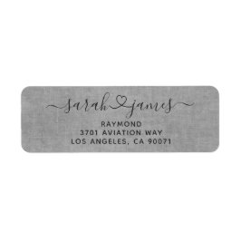 Etiqueta Elegante Cinza Associada Por Amor Endereço De Devo