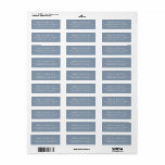 Etiqueta Elegante Classy Dusty Blue Return Endereço<br><div class="desc">Etiquetas de endereço de retorno clássico. Serif branca e sans serif fonts num fundo azul empoeirado. Mantenha a aba esquerda frontal ou traseira dos envelopes e pequenas embalagens.</div>