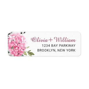 Etiqueta Elegante Cor-de-rosa Hydrangea Eucalyptus Return A
